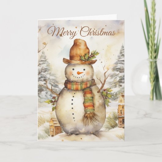 Cartes Pour Fêtes Annuelles Snowman (Devant)