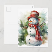 Cartes Pour Fêtes Annuelles Snowman (Devant / Derrière)