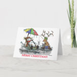 Cartes Pour Fêtes Annuelles Snowman<br><div class="desc">Snowman et pêche pure</div>