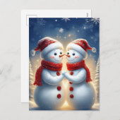 Cartes Pour Fêtes Annuelles Snowman (Devant / Derrière)
