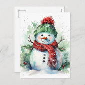 Cartes Pour Fêtes Annuelles Snowman (Devant / Derrière)