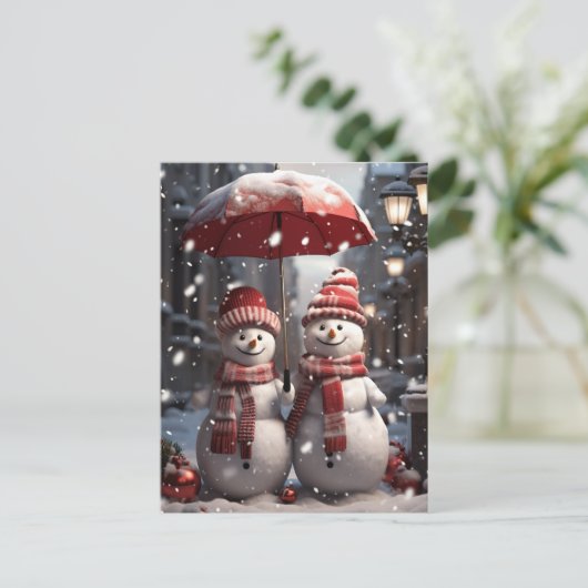 Cartes Pour Fêtes Annuelles Snowman (Debout devant)