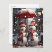 Cartes Pour Fêtes Annuelles Snowman (Devant / Derrière)