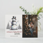 Cartes Pour Fêtes Annuelles Snowman (Debout devant)