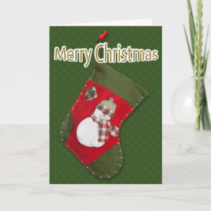 Cartes Pour Fêtes Annuelles Snowman à Noël Se Stocker sur le vert