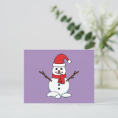 Cartes Pour Fêtes Annuelles Snowman avec Bonnet rouge et Écharpe (Debout devant)