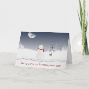 Cartes Pour Fêtes Annuelles Snowman avec l'étoile de Noël