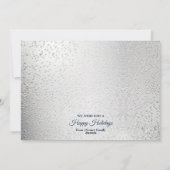 Cartes Pour Fêtes Annuelles Snowman bleu Noël Elégant hiver (Dos)