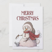 Cartes Pour Fêtes Annuelles Snowman Bluebird Winter Christmas (Devant)