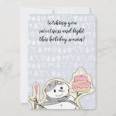 Cartes Pour Fêtes Annuelles Snowman chef pâtissier français Noël (Dos)