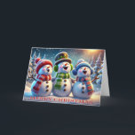 CARTES POUR FÊTES ANNUELLES SNOWMAN CHORUS - CHANSONS DE NOËL<br><div class="desc">Snowman Chorus Cette carte de Noël capte magnifiquement l'essence de l'esprit de vacances. Les délicieux Snowmen dégagent un sentiment d'émerveillement et de joie, nous invitant à nous délecter de la magie de la saison. Préparez-vous à partager le bonheur et à applaudir avec notre carte Snowman Chorus. Il promet d'apporter des...</div>