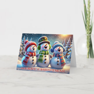 CARTES POUR FÊTES ANNUELLES SNOWMAN CHORUS - CHANSONS DE NOËL