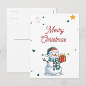 Cartes Pour Fêtes Annuelles Snowman Christmas (Devant / Derrière)
