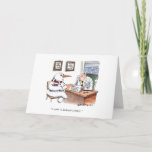 Cartes Pour Fêtes Annuelles Snowman consults en plastique surgeon<br><div class="desc">Snowman consults plastiques surgeon funny humorous Christmas card</div>