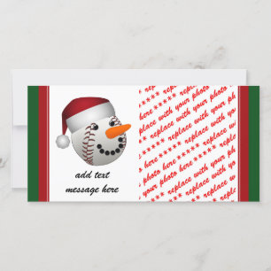 Cartes Pour Fêtes Annuelles Snowman de baseball de Noël