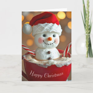 Cartes Pour Fêtes Annuelles Snowman De Noël Au Chocolat Chaud