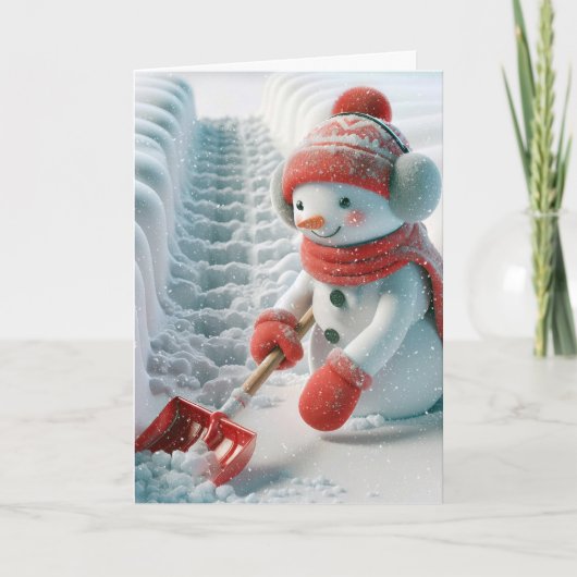 Cartes Pour Fêtes Annuelles Snowman De Noël Avec Chaussure Rouge (Devant)