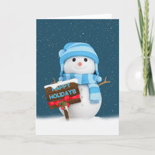 Cartes Pour Fêtes Annuelles Snowman de Noël avec signe