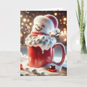 Cartes Pour Fêtes Annuelles Snowman De Noël En Musique Rouge