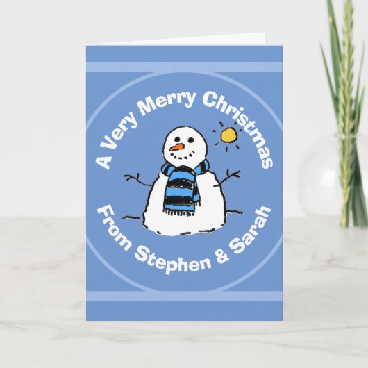Cartes Pour Fêtes Annuelles Snowman de Noël personnalisé (Devant)
