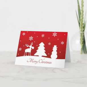 Cartes Pour Fêtes Annuelles Snowman de rennes d'arbre de Noël