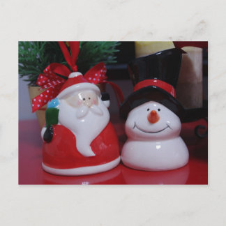 Cartes Pour Fêtes Annuelles Snowman et le Père Noël