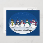 Cartes Pour Fêtes Annuelles Snowman Fun (Devant / Derrière)
