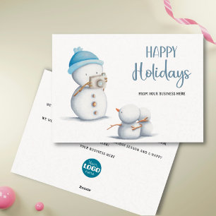 Cartes Pour Fêtes Annuelles Snowman Happy Holidays Photographie Affaires