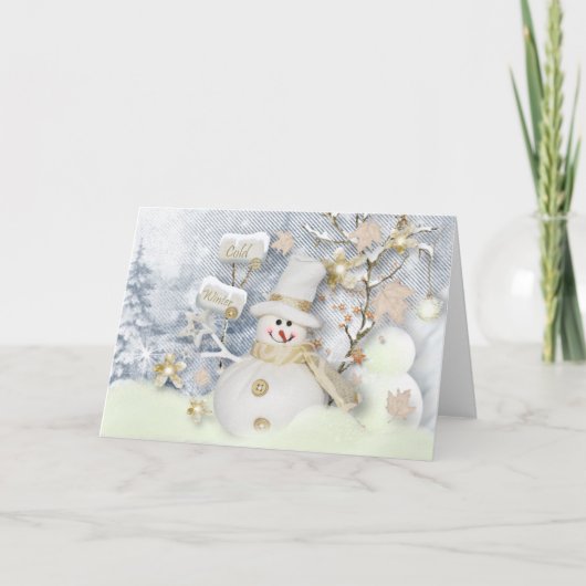 Cartes Pour Fêtes Annuelles Snowman hiver froid (Devant)