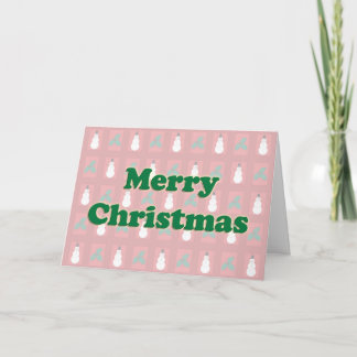 Cartes Pour Fêtes Annuelles Snowman Holly - Joyeux Noël Rouge