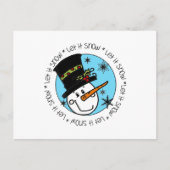 Cartes Pour Fêtes Annuelles Snowman Laisser Neige (Devant)