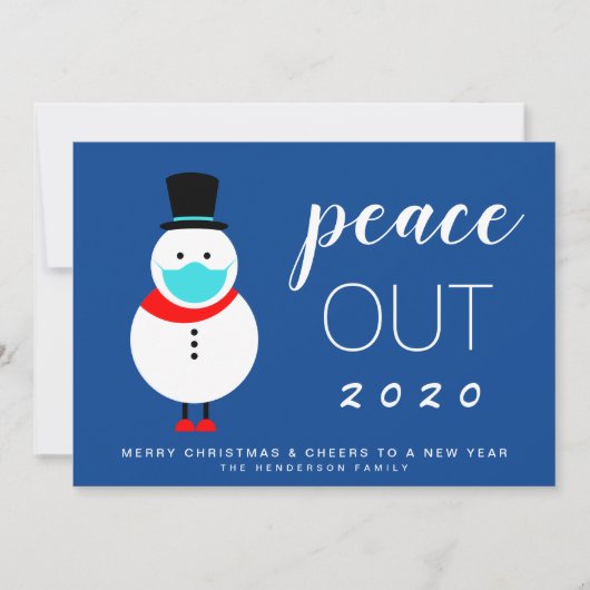 Cartes Pour Fêtes Annuelles Snowman Mask Peace Out 2020 Funny Noël (Devant)