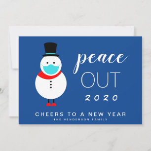 Cartes Pour Fêtes Annuelles Snowman Mask Peace Out 2020 Nouvel An drôle