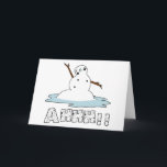 Cartes Pour Fêtes Annuelles Snowman Melting<br><div class="desc">Profitez de ce produit de fonte de bonhomme de neige amusant et amusant en hiver que tout le monde peut profiter!</div>