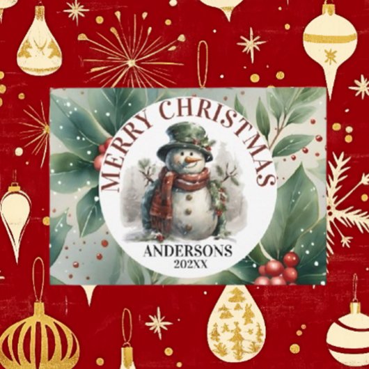 Cartes Pour Fêtes Annuelles Snowman mignon voeux de Noël