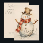 Cartes Pour Fêtes Annuelles Snowman minimal<br><div class="desc">Carte de vacances minimaliste Snowman Étalez la joie, partager la joie, tout gaiement et un heureux toujours! Nos cartes vous permettent de commencer l'année en beauté.</div>