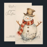 Cartes Pour Fêtes Annuelles Snowman minimal<br><div class="desc">Carte de vacances minimaliste Snowman Étalez la joie,  partager la joie,  tout gaiement et un heureux toujours! Nos cartes vous permettent de commencer l'année en beauté.</div>