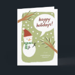 Cartes Pour Fêtes Annuelles Snowman moderne Joyeux voeux de vacances<br><div class="desc">Snowman moderne Joyeux Vacances Cartes de voeux</div>