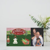 Cartes Pour Fêtes Annuelles Snowman Nutcracker Père Noël Sleigh Christmas Tree (Debout devant)