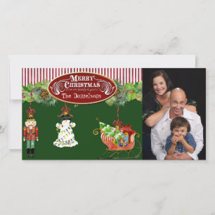 Cartes Pour Fêtes Annuelles Snowman Nutcracker Père Noël Sleigh Christmas Tree