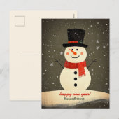 Cartes Pour Fêtes Annuelles Snowman personnalisable (Devant / Derrière)