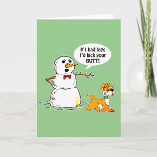 Cartes Pour Fêtes Annuelles Snowman plaisanter Green