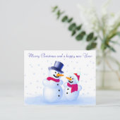 Cartes Pour Fêtes Annuelles Snowman Postcard (Debout devant)