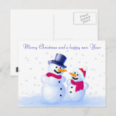 Cartes Pour Fêtes Annuelles Snowman Postcard (Devant / Derrière)