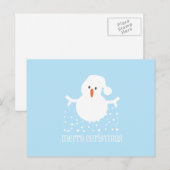 Cartes Pour Fêtes Annuelles Snowman - Salutations de vacances (Devant / Derrière)