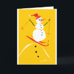 Cartes Pour Fêtes Annuelles Snowman ski<br><div class="desc">Ça pourrait être une femme de la neige. Ou une fille ou un garçon. Ski sur une petite montagne enneigée en hiver. Il faut être l'hiver.</div>