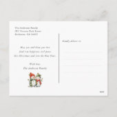 Cartes Pour Fêtes Annuelles Snowman Snowman Forêt Joyeux Noël (Dos)