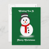 Cartes Pour Fêtes Annuelles Snowman souriant (Devant / Derrière)