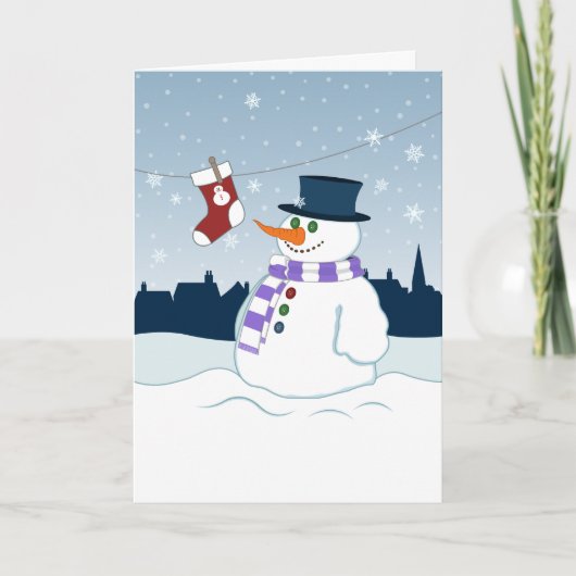 Cartes Pour Fêtes Annuelles Snowman & Stocker Noël (Devant)