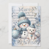 Cartes Pour Fêtes Annuelles Snowman Winter Christmas (Devant)